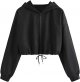 Women's Casual Full Zip Crop Top Hoodie Sweatshirt Jacket