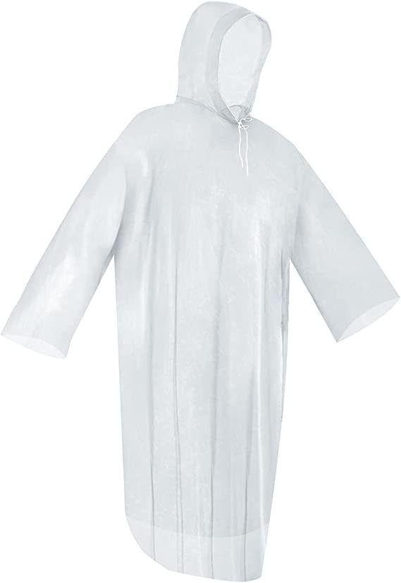 5 Pack Rain Poncho Set Colorful Disposable Rain Poncho for Adults with Drawstring Hood and Sleeves